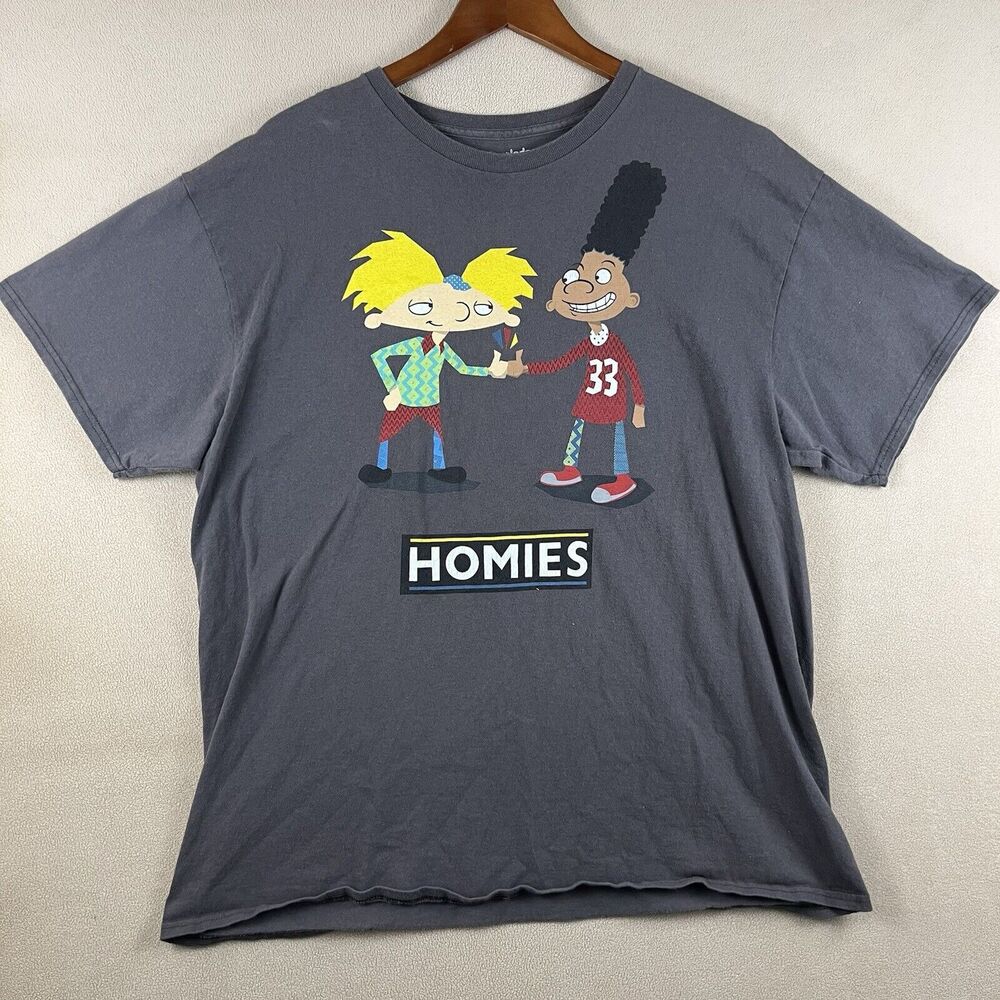 Nickelodeon Hey Arnold Mens XL Short Sleeve Shirt Homies‎ TV Cartoon Friends
